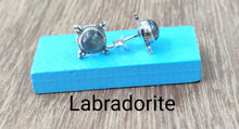 Load image into Gallery viewer, 13mm Semiprecious stone Ear Studs sterling Silver 92.5 ANARO FASHIONS