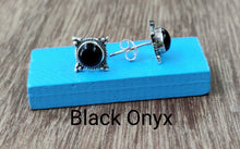Load image into Gallery viewer, 13mm Semiprecious stone Ear Studs sterling Silver 92.5 ANARO FASHIONS