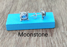 Load image into Gallery viewer, 13mm Semiprecious stone Ear Studs sterling Silver 92.5 ANARO FASHIONS