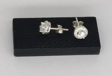 Load image into Gallery viewer, 7mm White Zircon Sterling Silver 92.5 Studs ANARO FASHIONS