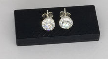Load image into Gallery viewer, 7mm White Zircon Sterling Silver 92.5 Studs ANARO FASHIONS