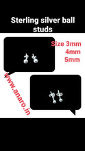Load image into Gallery viewer, Ball ear studs 3mm, 4mm and 5mm ANARO FASHIONS