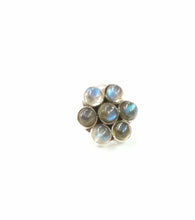 Load image into Gallery viewer, Flower Sterling Silver Nosepin with semiprecious stones ANARO FASHIONS