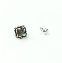Load image into Gallery viewer, Handmade 6mm square Screw sterling Silver nosepin