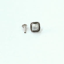 Load image into Gallery viewer, Handmade 6mm square Screw sterling Silver nosepin