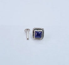 Load image into Gallery viewer, Handmade 6mm square Screw sterling Silver nosepin