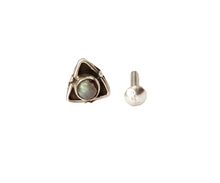 Load image into Gallery viewer, 6mm Triangle Stone Screw sterling Silver nosepin