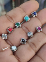 Load image into Gallery viewer, Handmade 6mm square Screw sterling Silver nosepin