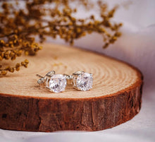 Load image into Gallery viewer, Unisex Diamond Cut Zircon Sterling Silver 92.5 Ear Studs. ANARO FASHIONS