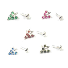Load image into Gallery viewer, Triangular Zircon Screw sterling Silver nosepin