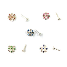 Load image into Gallery viewer, Zircon Screw sterling Silver nosepin