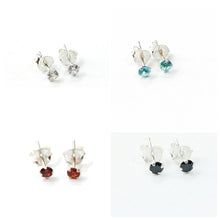 Load image into Gallery viewer, 3mm Sterling silver 92.5 Zircon ear studs for upper / helix piercing ANARO FASHIONS