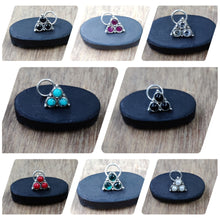 Load image into Gallery viewer, Triangle Sterling Silver 92.5 Wire Nosepin with Semi precious stones ANARO FASHIONS