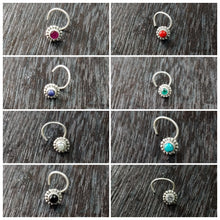 Load image into Gallery viewer, Sterling Silver 92.5 wire nosepin with semiprecious stones ANARO FASHIONS