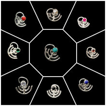 Load image into Gallery viewer, Fairy Sterling Silver 92.5 wire nosepin with semiprecious stones ANARO FASHIONS
