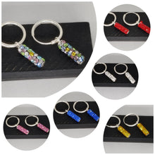 Load image into Gallery viewer, Multi Zircon 10 mm Sterling Silver 92.5 Bali for ears. ANARO FASHIONS