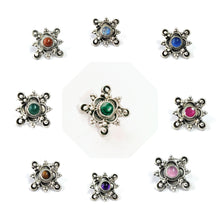 Load image into Gallery viewer, 17mm Sterling Wire Nosepin with semiprecious stones