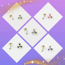 Load image into Gallery viewer, Zircon Screw sterling Silver nosepin