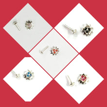 Load image into Gallery viewer, Zircon Screw sterling Silver nosepin
