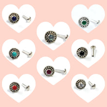 Load image into Gallery viewer, 7mm Stone Screw sterling Silver nosepin