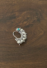 Load image into Gallery viewer, Handmade Nose Nath sterling silver 92.5 with semiprecious stones
