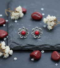 Load image into Gallery viewer, 15mm Sterling Silver Red Studs 92.5
