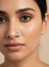 Load image into Gallery viewer, Moon 11mm x 10mm  Screw sterling 92.5 Silver nosepin
