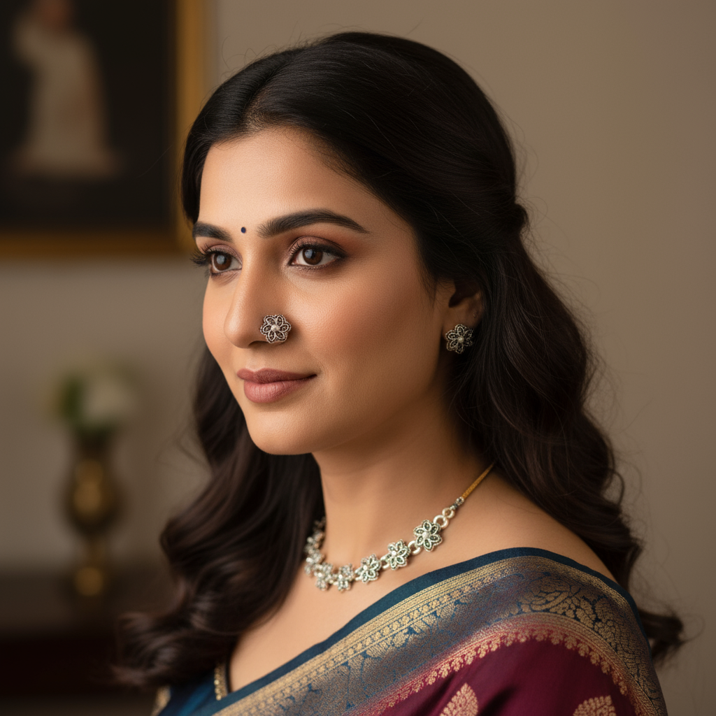 Flower Screw sterling Silver nosepin