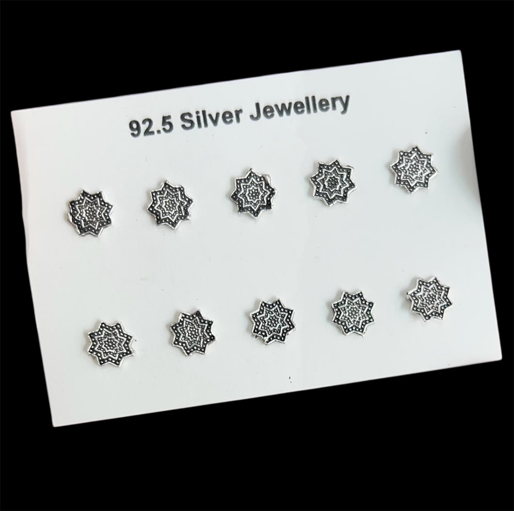 Star Flower Screw 7mm sterling Silver nosepin