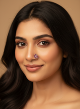 Load image into Gallery viewer, Adrika Handmade  eight stone sterling silver 92.5 screw nosepins with semiprecious stones
