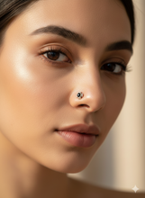 Load image into Gallery viewer, Sana 6mm. Stone Screw sterling Silver nosepin
