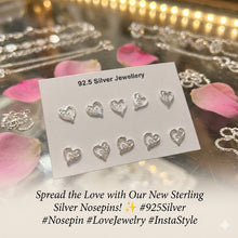 Load image into Gallery viewer, Heart Screw sterling Silver nosepin
