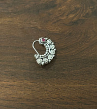 Load image into Gallery viewer, Handmade Nose Nath sterling silver 92.5 with semiprecious stones
