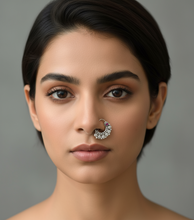 Load image into Gallery viewer, Handmade Nose Nath sterling silver 92.5 with semiprecious stones
