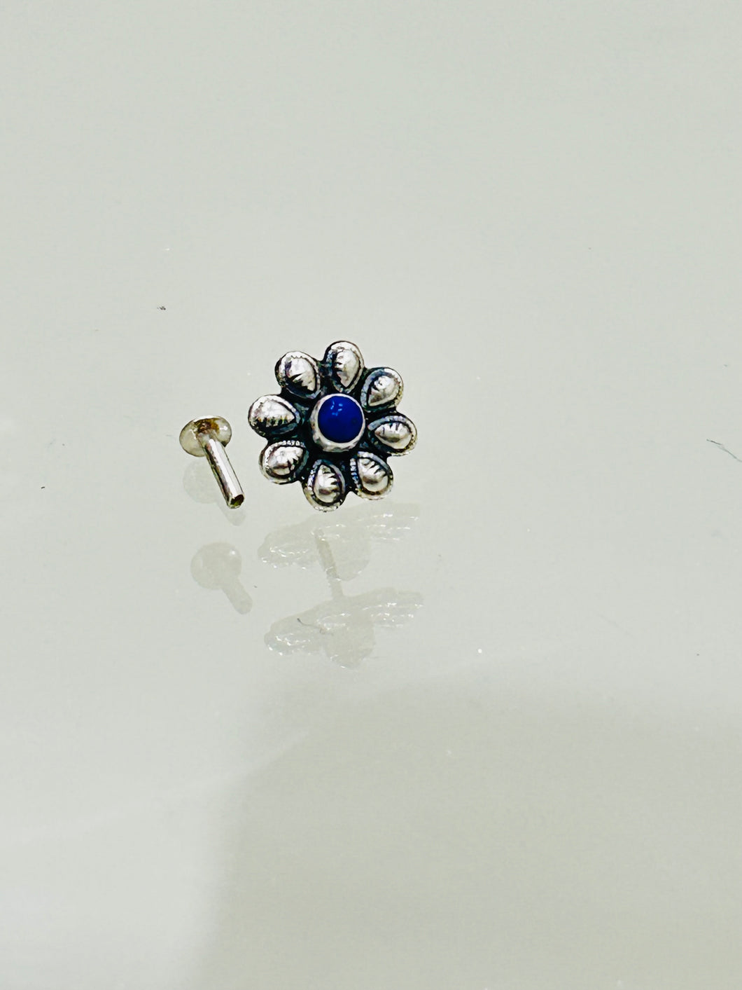 11mm  Stone Screw sterling Silver nosepin