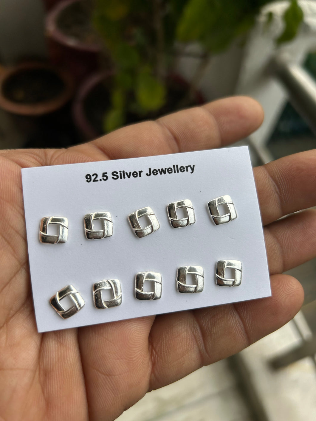 Square  Screw sterling Silver nosepin