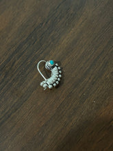 Load image into Gallery viewer, Handmade Nose Nath sterling silver 92.5 with semiprecious stones
