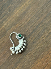 Load image into Gallery viewer, Handmade Nose Nath sterling silver 92.5 with semiprecious stones
