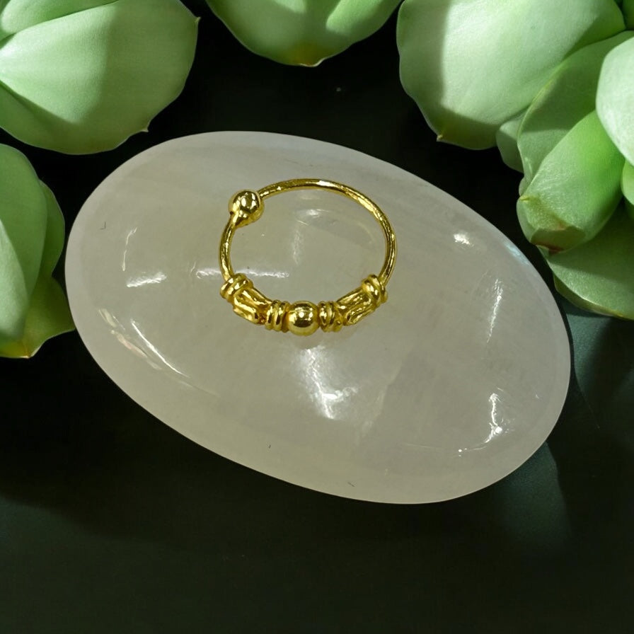 Sterling Silver 92.5 gold plated nosering 10mm