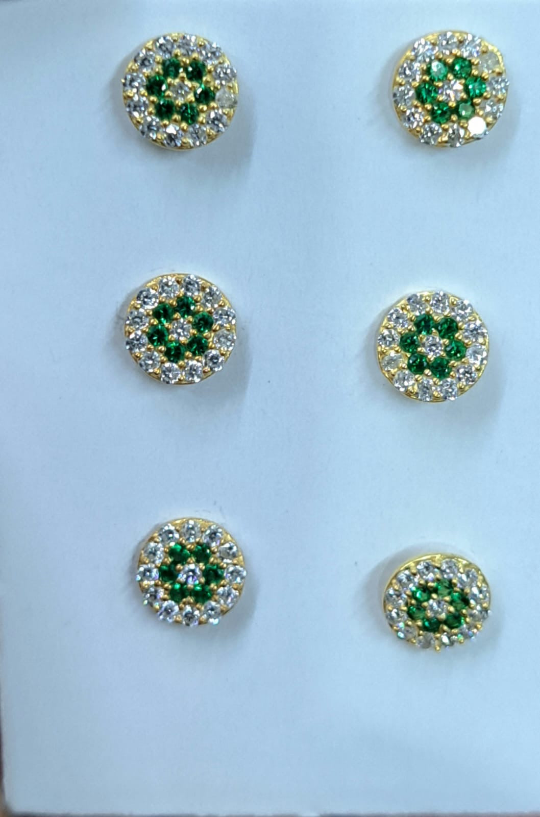 Green Round Zircon 24 crt Gold Plated Screw sterling Silver 92.5 nosepin