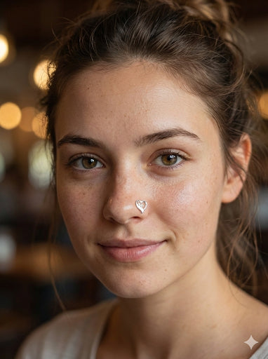 Heart Screw sterling Silver nosepin