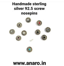 Load image into Gallery viewer, Pakizah Handmade 10mm Screw sterling Silver nosepin
