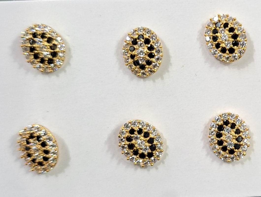 Zircon 24 crt Gold Plated 7x8mm Screw sterling Silver 92.5 nosepin