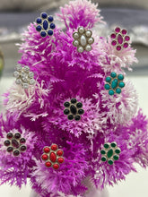 Load image into Gallery viewer, Adrika Handmade  eight stone sterling silver 92.5 screw nosepins with semiprecious stones
