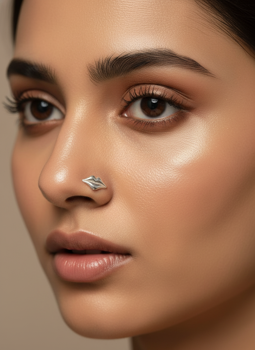 Lips  Screw sterling Silver nosepin