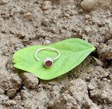 Load image into Gallery viewer, Handmade 10mm Sterling Silver 92.5 Nosering with semi-precious stones
