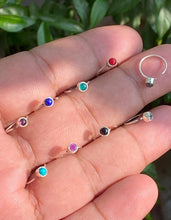 Load image into Gallery viewer, Handmade 10mm Sterling Silver 92.5 Nosering with semi-precious stones
