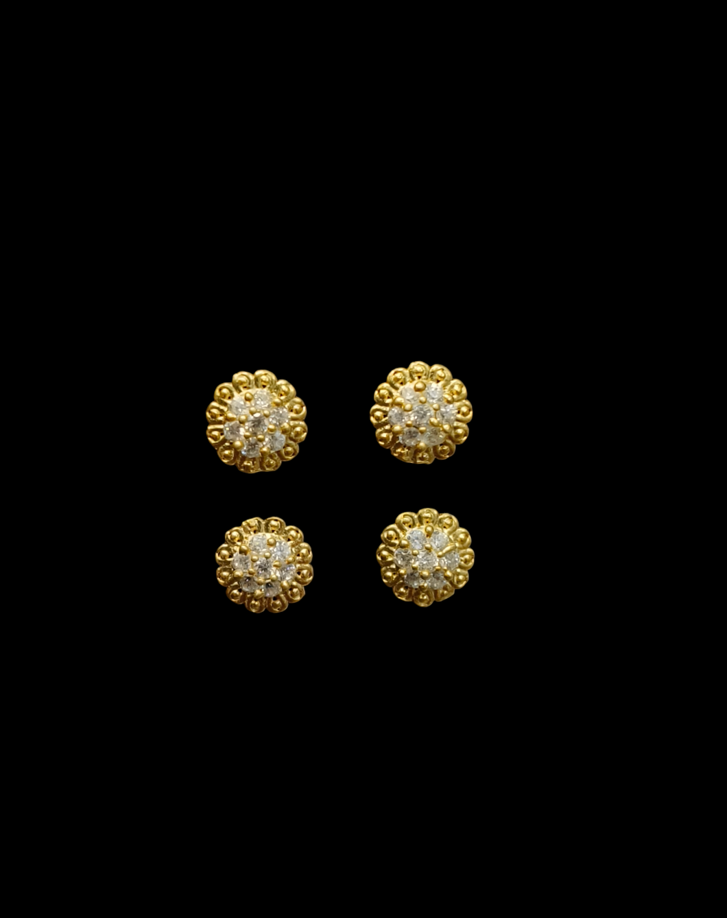 Zircon 24 crt Gold Plated 6mm Screw sterling Silver 92.5 nosepin