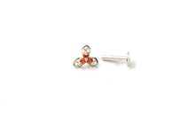 Load image into Gallery viewer, Zircon Screw sterling Silver nosepin
