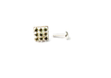 Load image into Gallery viewer, Square Zircon Screw sterling Silver nosepin
